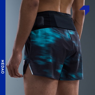 内道印花三寸专业跑步短裤