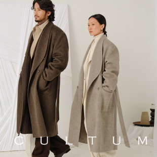 青果领毛呢子大衣外套男女款 CULTUM加厚长款 高级感 双面纯羊毛