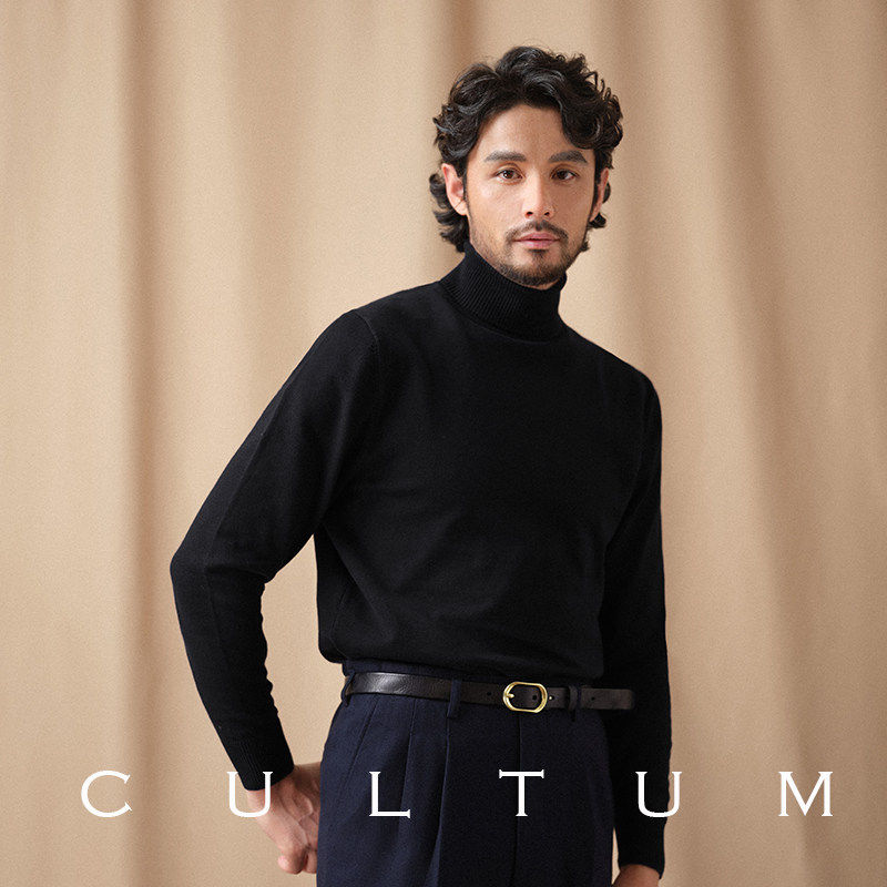 【可机洗棉山羊绒】CULTUM高领针织衫男长袖修身内搭打底套头毛衣,男装,针织衫/毛衣,淘宝优惠券,粉丝福利购,淘宝优惠卷