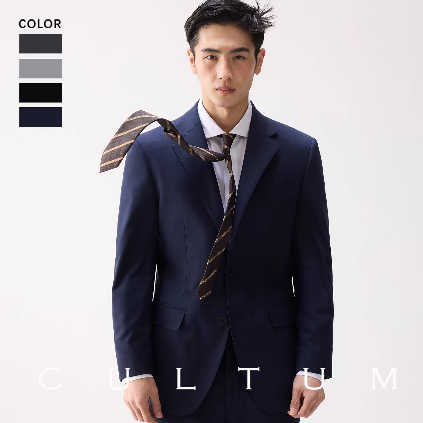 【可机洗免熨烫】CULTUM西服套装男士通勤面试商务平驳领正装西装