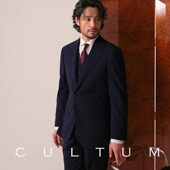 可机洗精纺羊毛半麻衬 CULTUM通勤商务西服套装 男士 西装 三件