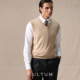 CULTUM秋冬保暖V领针织背心男士 柔软亲肤山羊绒 内搭叠穿马甲