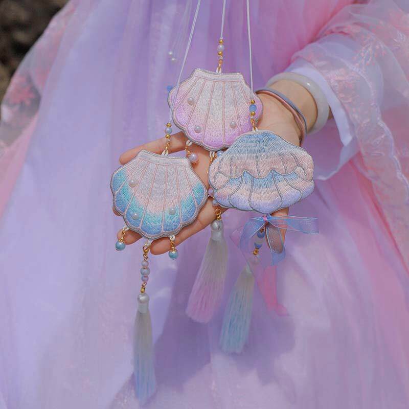 DRAGON BOAT FESTIVAL SACHET EMPTY BAG EMBROIDERED HALTERNECK SACHET ANTIQUE STYLE PORTABLE BUTTERFLY HORSE FACE SKIRT HANFU HIGH-END FINISHED PURSE