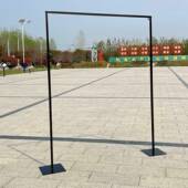 婚庆道具黑DOM色铁艺架布支架背幔景伸架缩杆纱婚礼铁艺屏风幔架