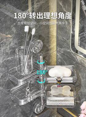 吸旋转皂盒壁肥挂免打孔香皂盒置物架家用卫生盘式间高档沥VFO水