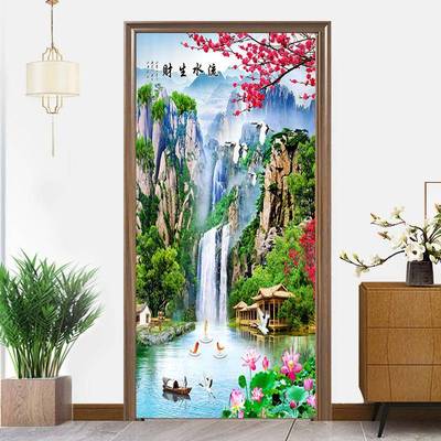 新款魔术贴遮帘隔断帘挡风帘卫生间客厅室挡风厨房卧帘子门粘RWJ