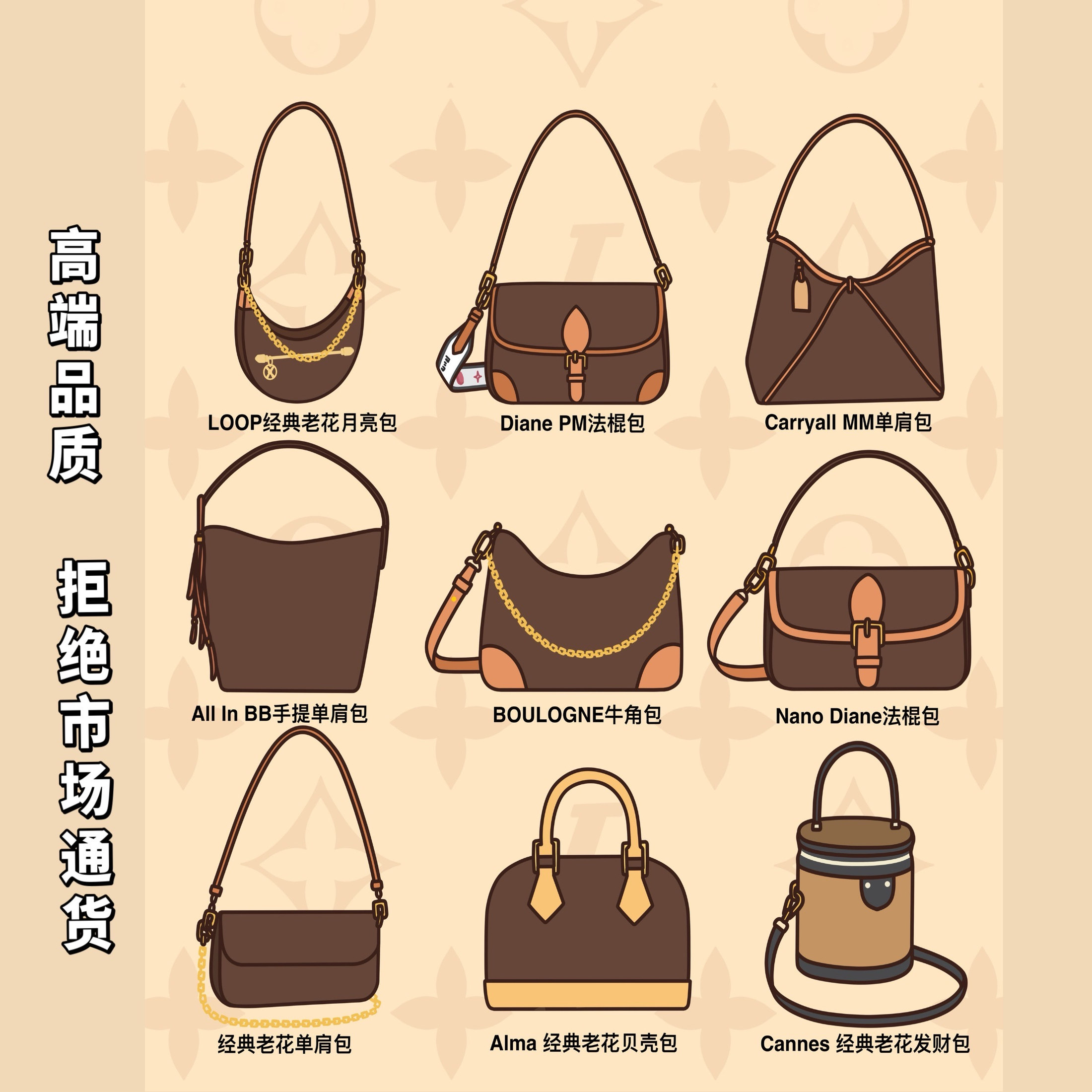 V款女包carryall小号L号牛角法棍包水桶ivy麻将BB邮差托特中古包