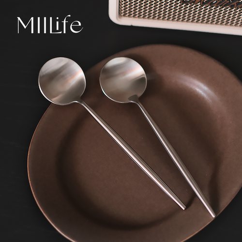 MIILife  304不锈钢小勺子调羹家用筷子勺子饭勺勺小汤匙复古西餐