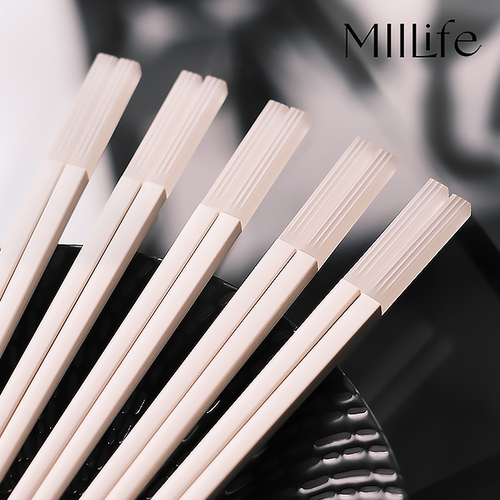 MIILife 合金筷子家用乳白色轻奢高级感米色洗碗机专用抗菌奶油风