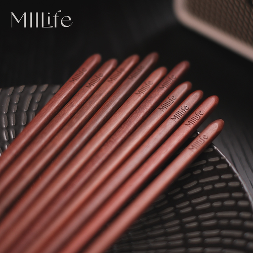 MIILife 复古实木筷子家用红檀木轻奢高级感家庭高档高端木质红木
