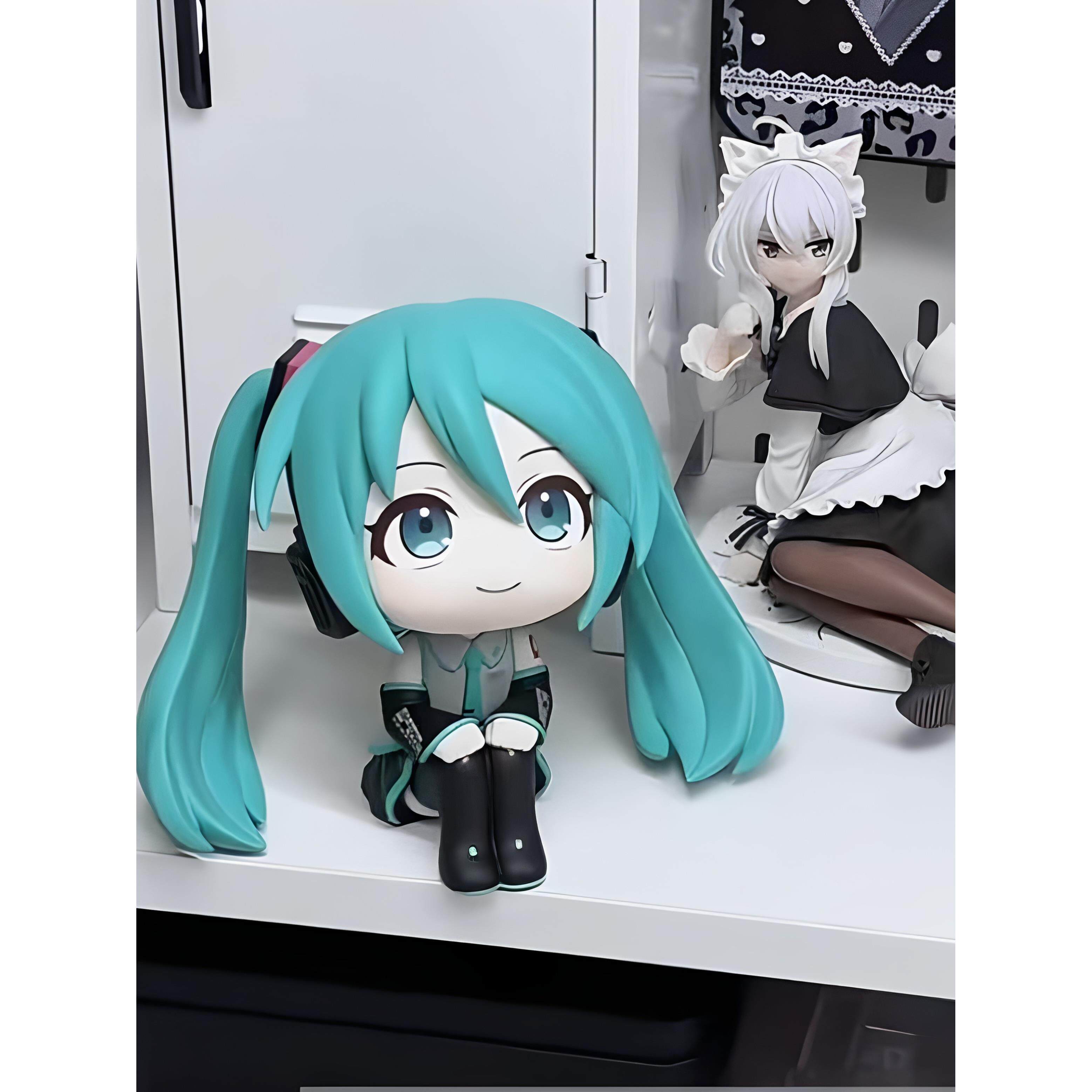 Q版初音未来手办周边潮玩公仔坐姿初音玩偶可爱桌面摆件礼物