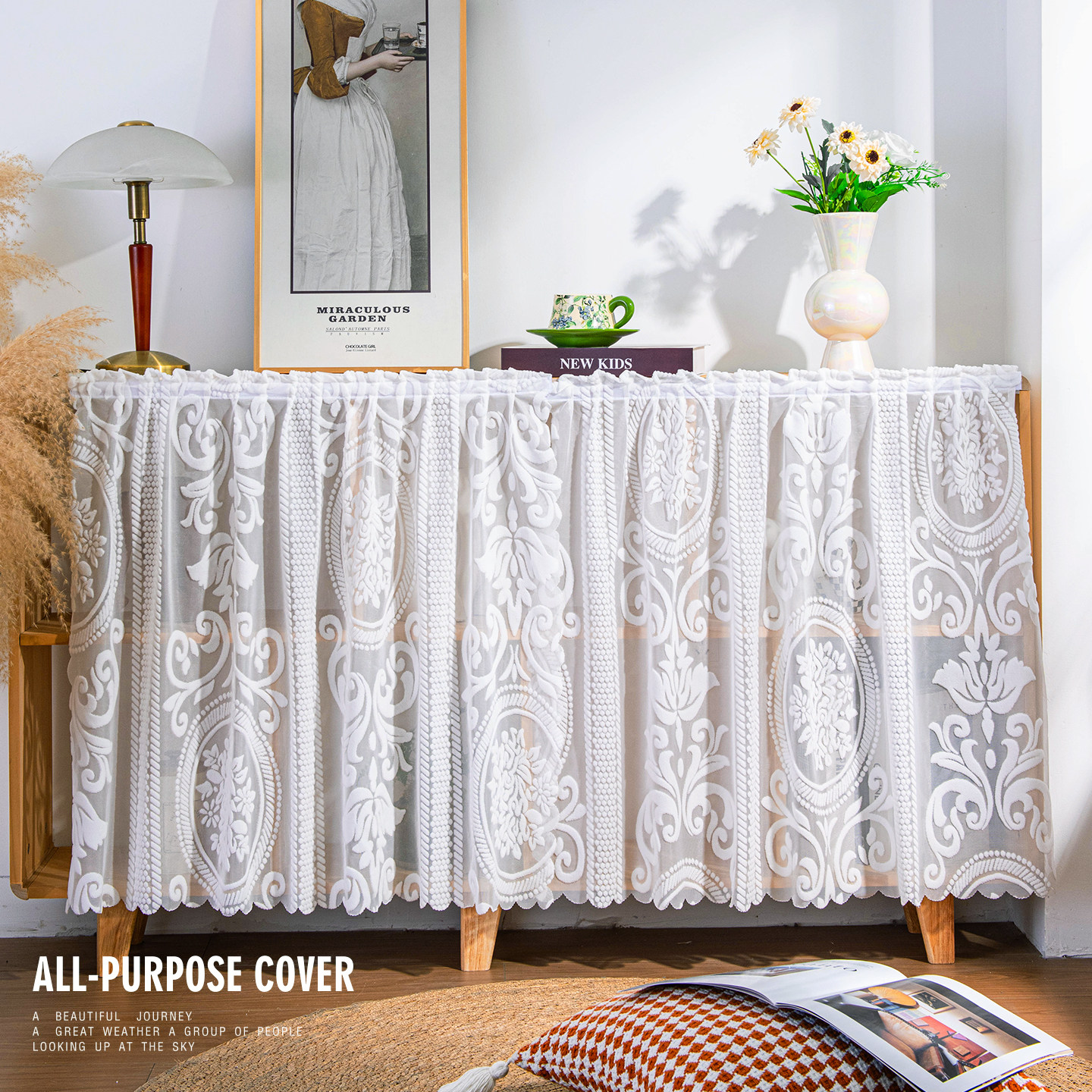 柜子遮挡帘衣柜门帘防尘帘免打孔魔术贴置物架橱柜帘装饰美观纱帘,居家布艺,门帘,淘宝优惠券,粉丝福利购,淘宝优惠卷