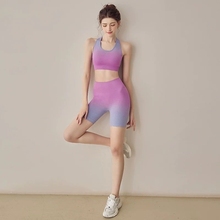 女款健身服套装高级感瑜伽服女多巴胺渐变运动套装专业户外跑步训