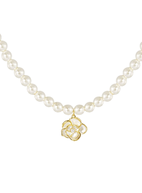 福茹记925银山茶花珍珠项链新款