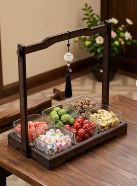 中式果盒果盘家用结婚客厅点心糖盒带盖高端精致零食坚果干果盘
