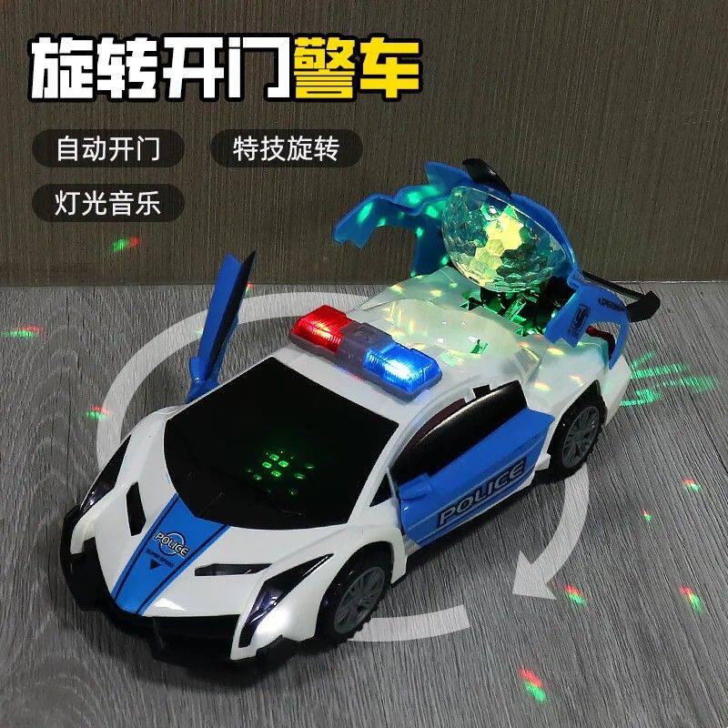 儿童开门警车玩具变形小汽车电动旋转宝宝会唱歌跳舞男女孩0-3岁5