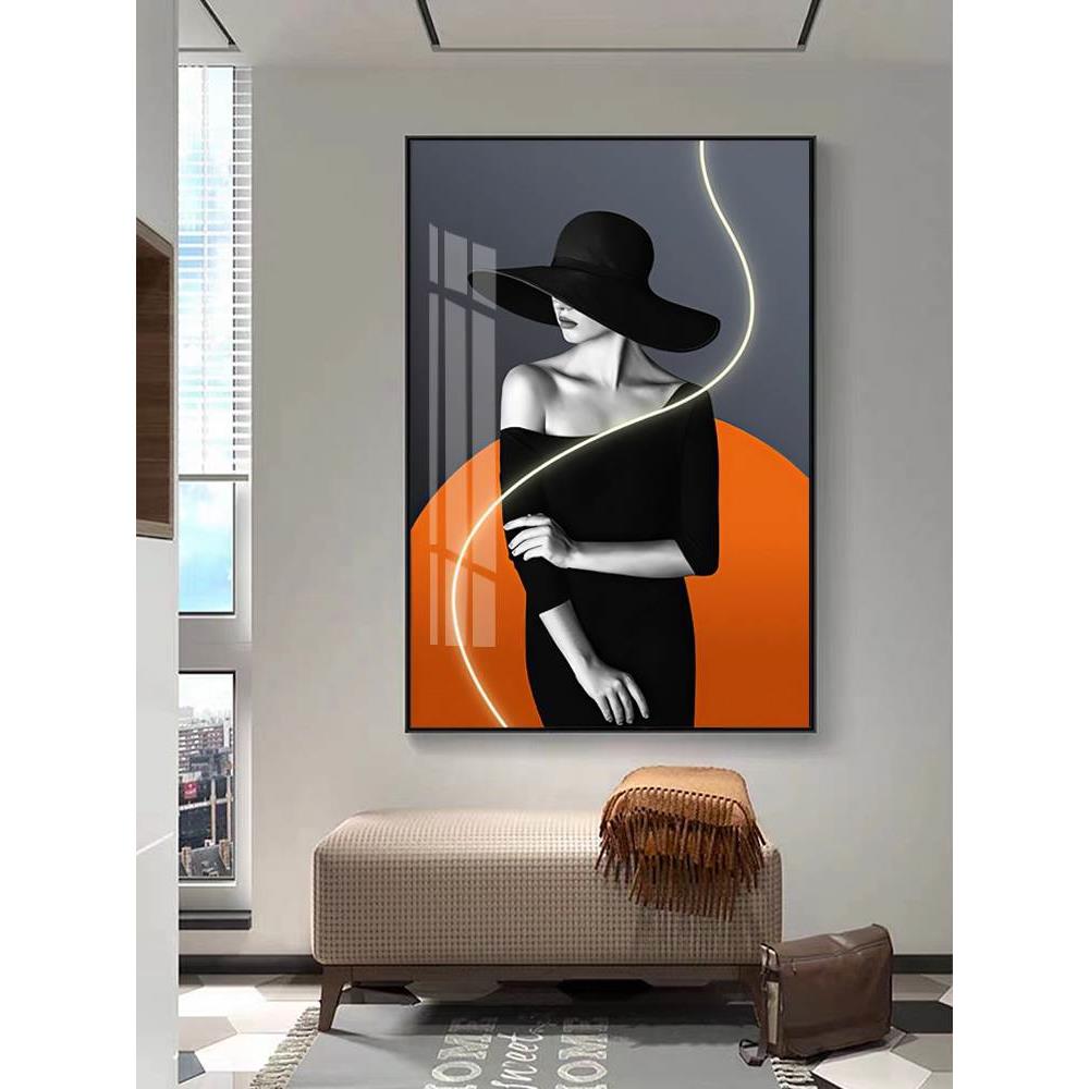 2023新款LED灯画入户玄关墙壁画客厅装饰画沙发背景墙挂画落地画