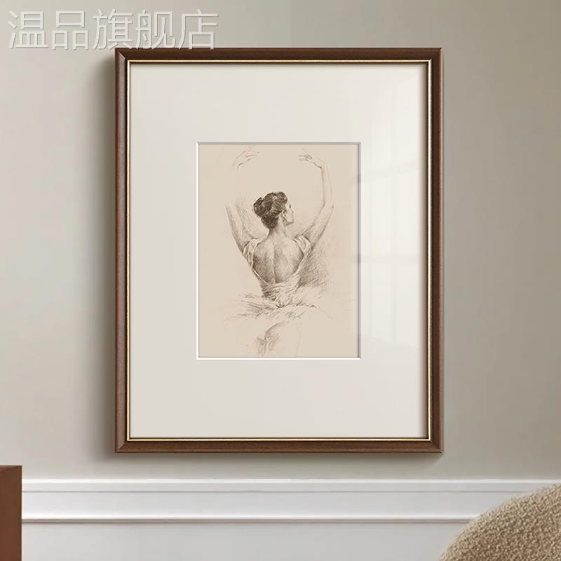 法式复古艺术芭蕾舞素描挂画琴房舞蹈教室壁画餐厅走廊墙面装饰画图片