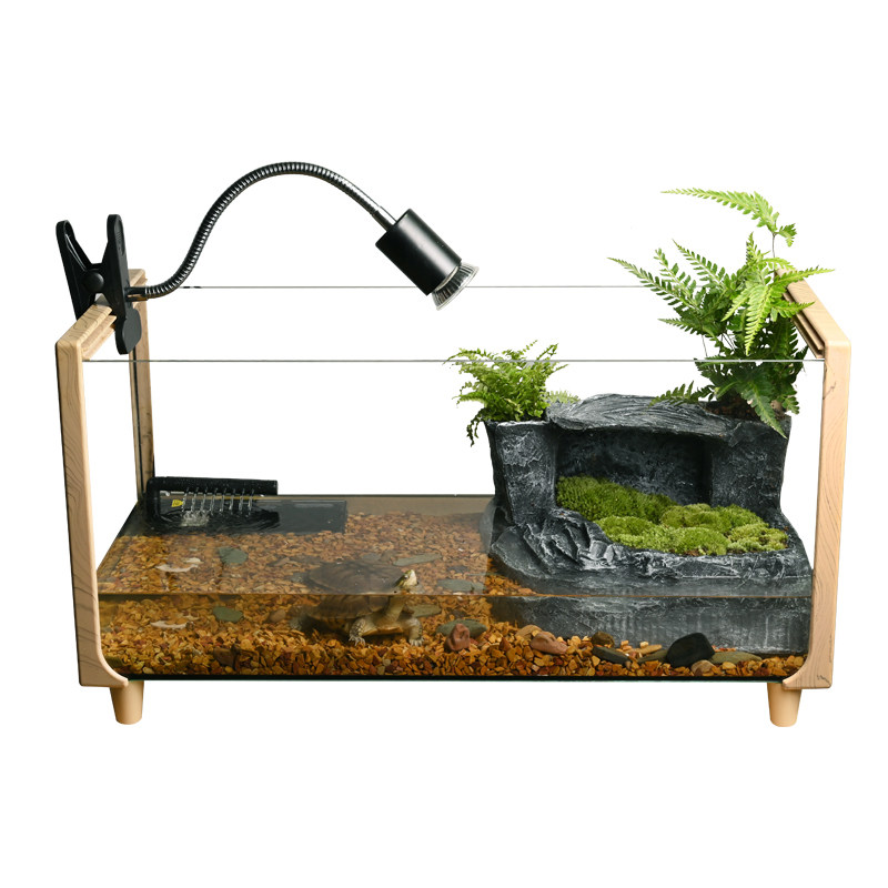 玻璃乌龟缸家用养景龟的专用草饲养缸olw巴西生龟鳄龟态造别墅水