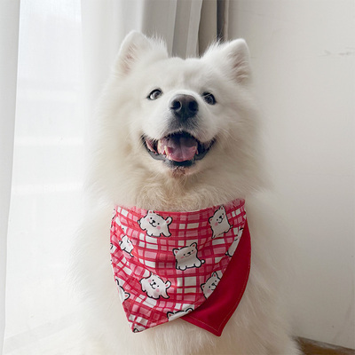 2025新款宠物狗狗三角巾萨摩耶金毛拉布拉多口水巾围巾装饰配饰