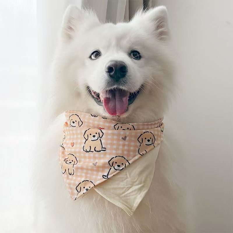 春夏秋季新款宠物狗狗三角巾萨摩耶金毛拉布拉多口水巾围巾装饰