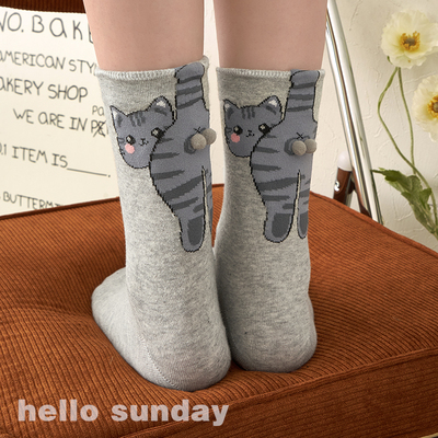 猫咪蛋蛋趣味可爱袜子女2025新款