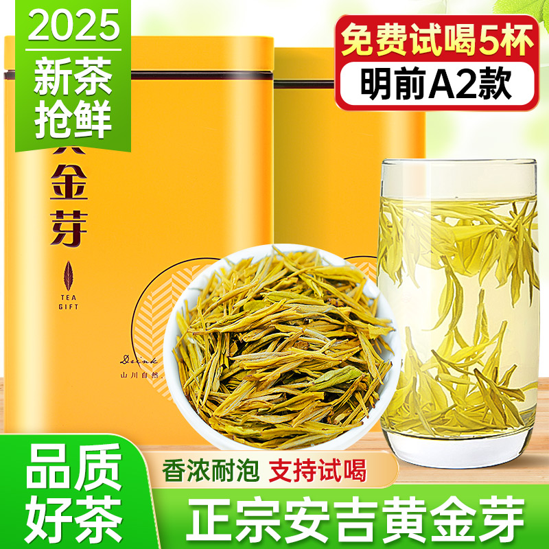 黄金芽茶叶2025年新茶绿茶礼盒装