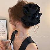 韩系缎面云朵泡泡抓夹女高级感大号鲨鱼夹2025新款 显脸小发夹头饰