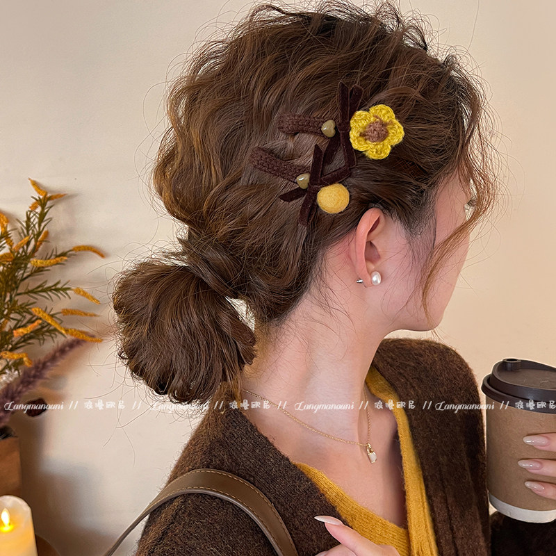 花朵毛球蝴蝶结发夹女前额刘海夹2025新款高端侧边夹发卡温柔发饰,饰品/流行首饰/时尚饰品新,发饰,淘宝优惠券,粉丝福利购,淘宝优惠卷