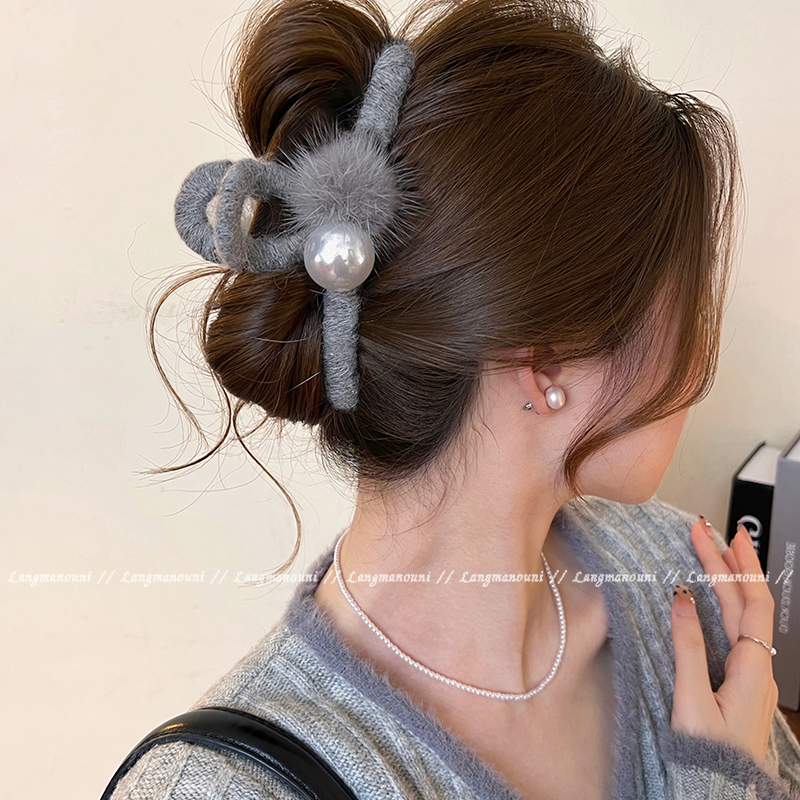 温柔淑女~毛球珍珠抓夹