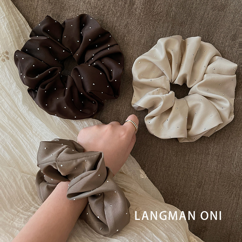 灿若繁星~闪钻缎面大肠发圈女2025新款高级感发绳高弹力扎发头绳,饰品/流行首饰/时尚饰品新,发饰,淘宝优惠券,粉丝福利购,淘宝优惠卷