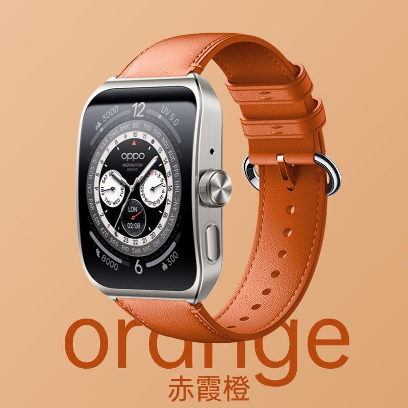 适用OPPO Watch4Pro手表新款真皮针扣表带oppo watchX2/X商务腕带