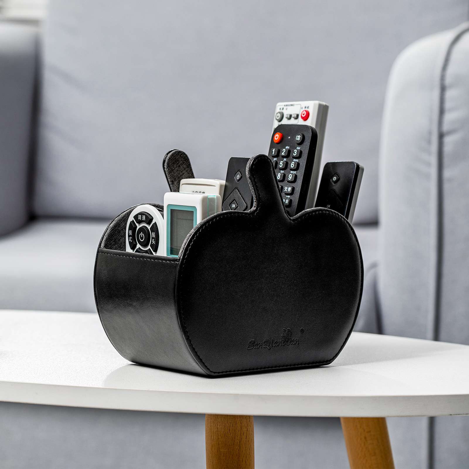 新款现货家居用品创意皮革桌面收纳盒PU化妆品遥控器收纳盒子