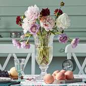 布兰登美式 饰花瓶 ins复古浮雕花瓶大号水晶透明玻璃干花插花装