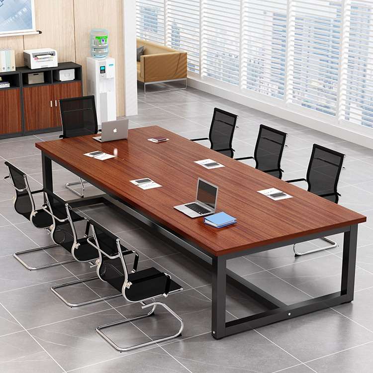 现代简约长方形办公室大桌子洽谈长条桌工作台办公会议电脑桌