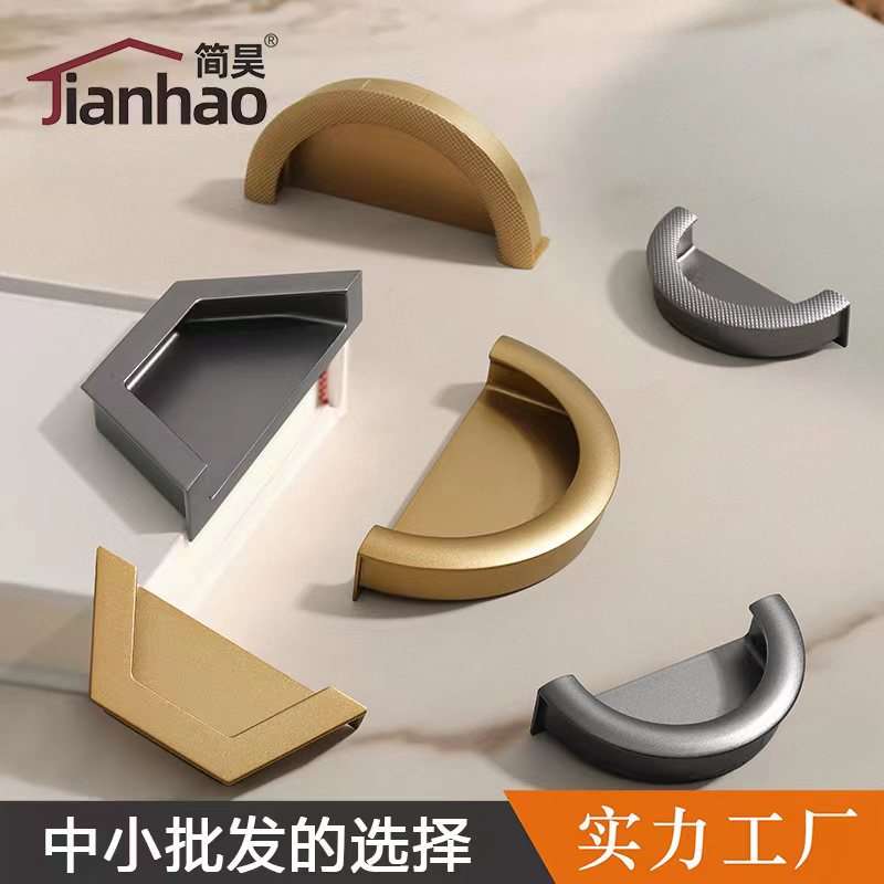 简约半圆锌合金对装黑色拉手柜门橱柜抽屉衣柜门把手家具五金配件