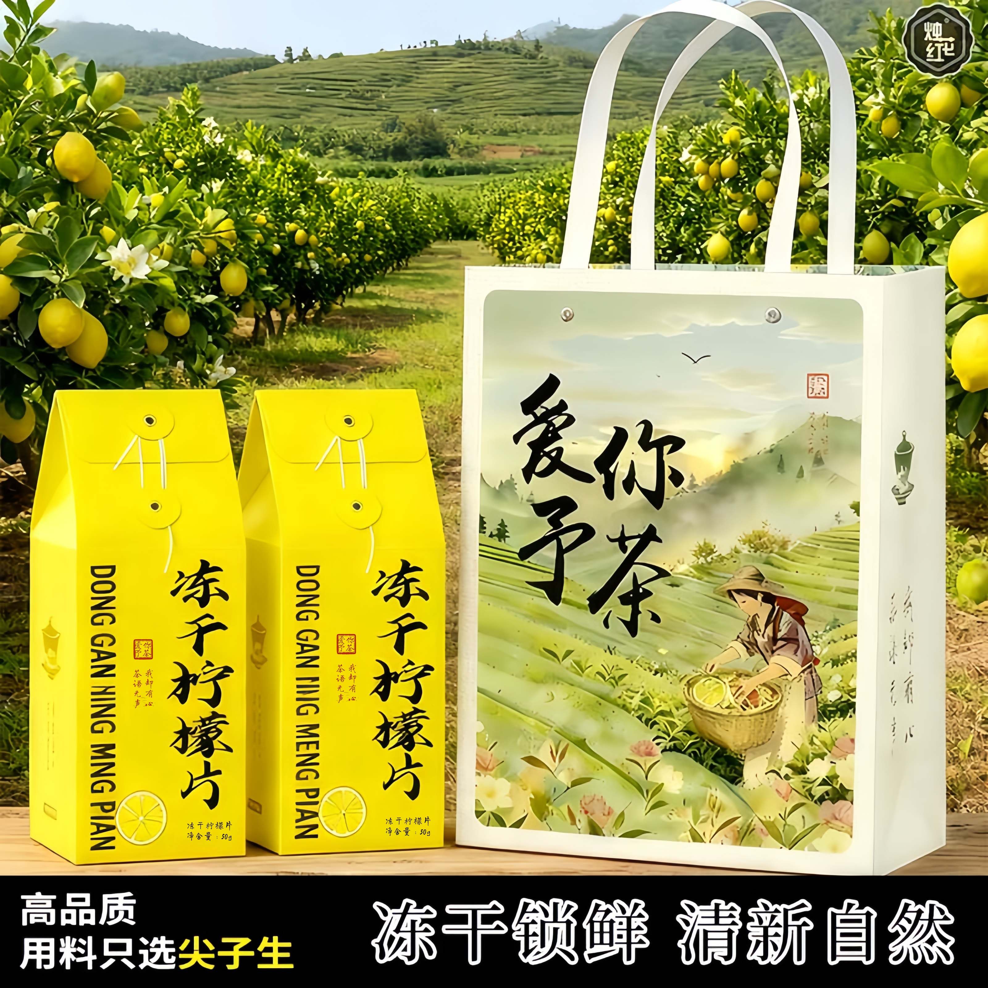 冻干柠檬片新鲜无糖柠檬干泡水果茶旗舰店正品花草茶礼盒装50g,茶,代用/花草茶,淘宝优惠券,粉丝福利购,淘宝优惠卷
