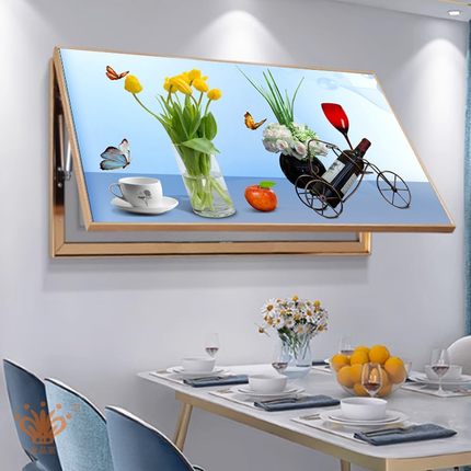 轻奢铝合金电表箱遮挡装饰画免打孔现代简约总开关电闸盒餐厅挂画