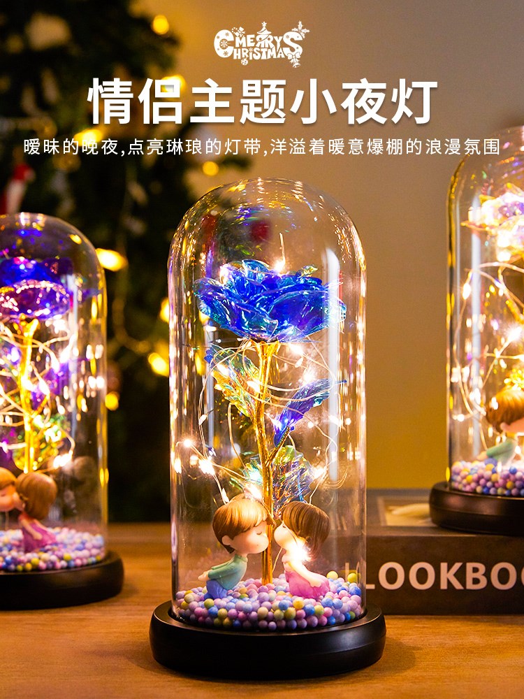 生日礼物女生朋友情人节送女友老婆永生花高级感浪漫玫瑰花束新年