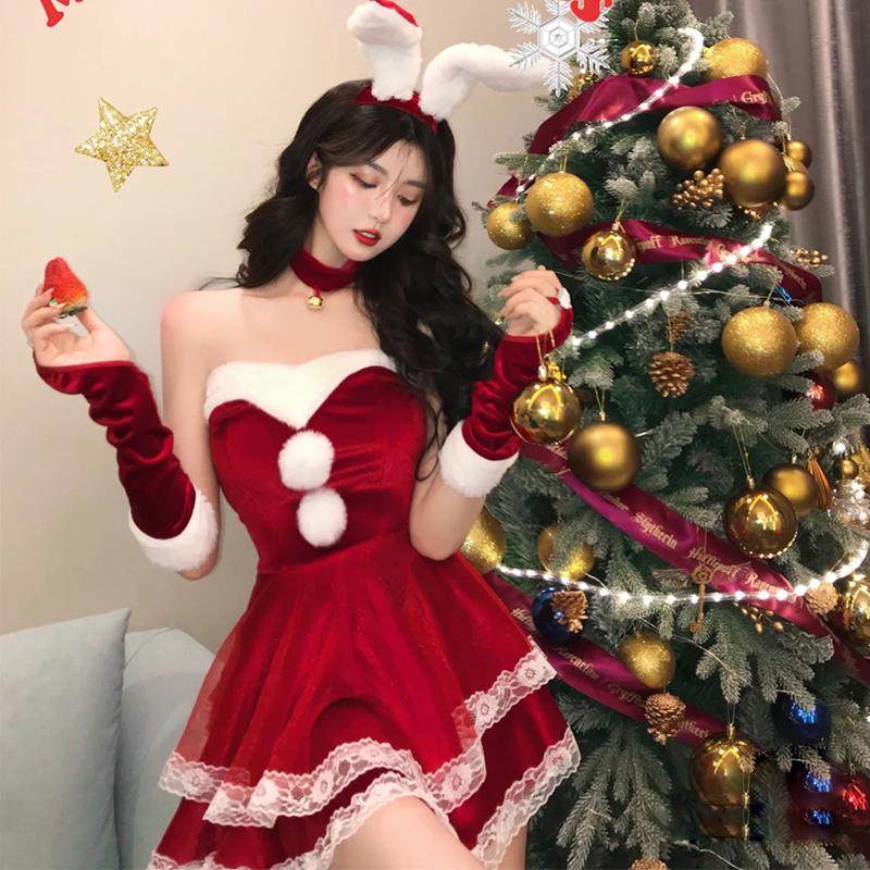 圣诞节主题兔女郎cos制服夜场演出服性感纯欲万圣节兔子装cosplay