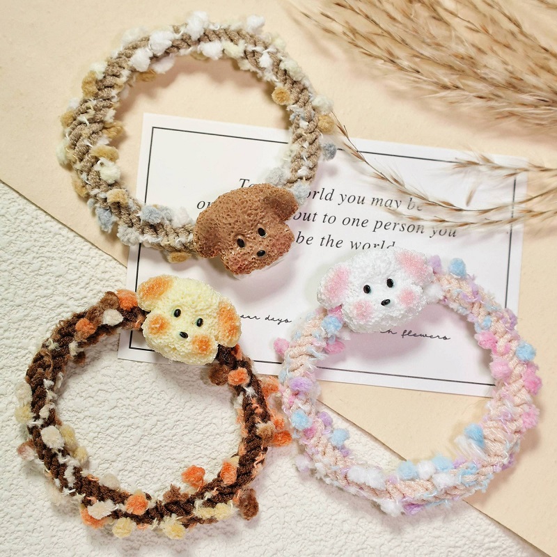 可爱小狗发圈糖果色豆豆卡通扎头发绳超萌ins风马尾头绳百搭皮筋