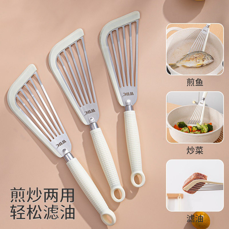 日本矽胶锅铲炒菜铲子家用厨房不沾锅专用牛排煎铲煎蛋煎鱼蝴蝶铲
