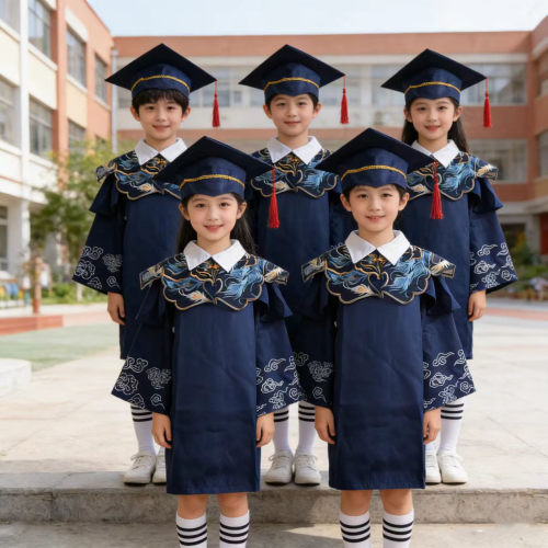 幼儿园博士服儿童学士服毕业照服装博士帽小学生毕业礼服2026新款