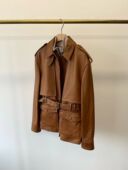 高端女装 复古机车土耳其羊皮气质皮衣腰带外套女 25秋冬走秀新款