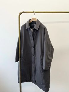 高端女装100棉翻领填充95白鹅绒宽松百搭中长款风衣羽绒服外套女