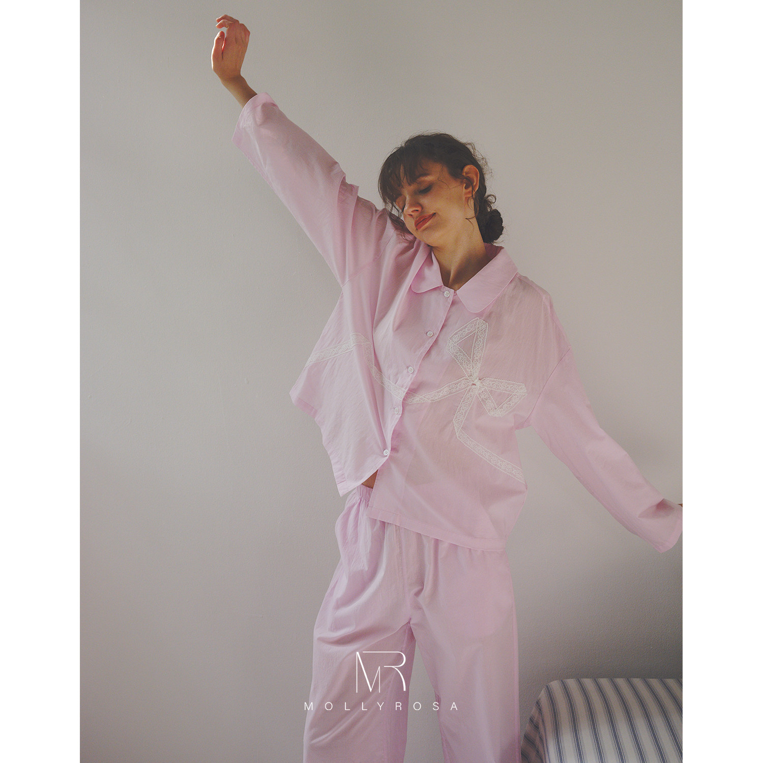 MOLLYROSA少女粉·手工蕾丝蝴蝶结天丝棉睡衣减龄可外穿居家服新,女士内衣/男士内衣/家居服,睡衣/家居服套装,淘宝优惠券,粉丝福利购,淘宝优惠卷