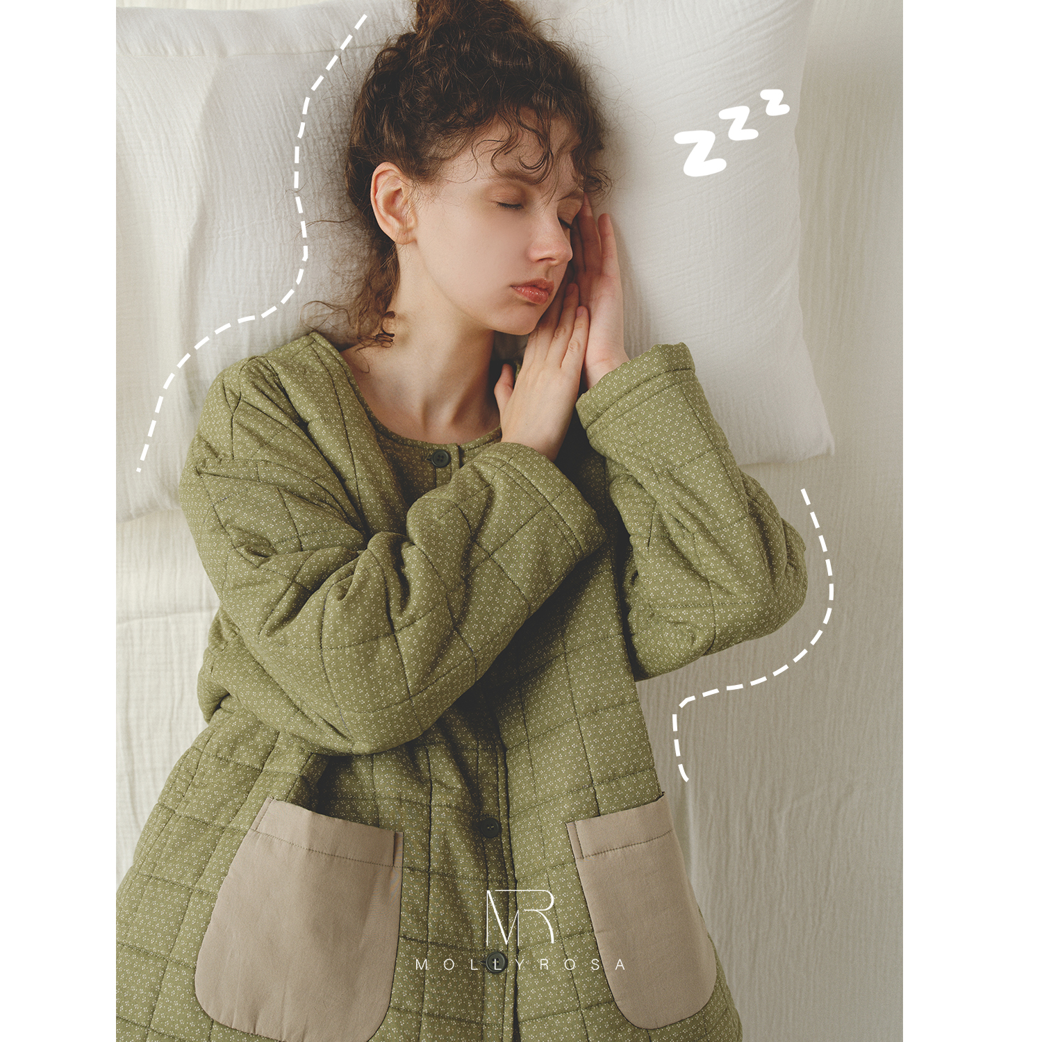 抹茶舒芙蕾加厚秋冬保暖睡衣