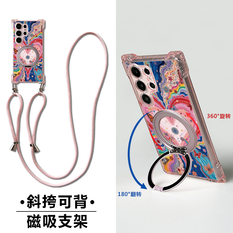 三星s25斜挎挂绳旋转支架手机壳