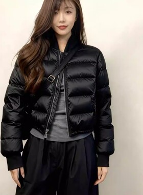 白鸭绒内搭轻薄款短款羽绒服内胆女冬季2025新款小个子黑色外套