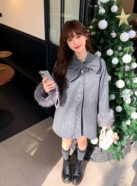 小个子大衣超好看冬装外套韩系中长款2025秋冬新款短款毛呢风衣女